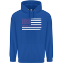 Breast Cancer Awareness USA Flag Childrens Kids Hoodie Royal Blue