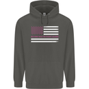 Breast Cancer Awareness USA Flag Childrens Kids Hoodie Storm Grey