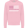 Breast Cancer Awareness USA Flag Kids Sweatshirt Jumper Light Pink