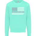Breast Cancer Awareness USA Flag Kids Sweatshirt Jumper Peppermint