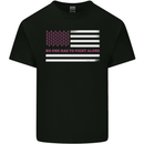 Breast Cancer Awareness USA Flag Kids T-Shirt Childrens Black