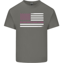 Breast Cancer Awareness USA Flag Kids T-Shirt Childrens Charcoal