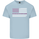 Breast Cancer Awareness USA Flag Kids T-Shirt Childrens Light Blue