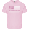 Breast Cancer Awareness USA Flag Kids T-Shirt Childrens Light Pink