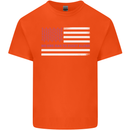 Breast Cancer Awareness USA Flag Kids T-Shirt Childrens Orange