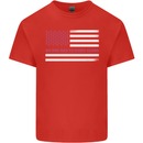 Breast Cancer Awareness USA Flag Kids T-Shirt Childrens Red