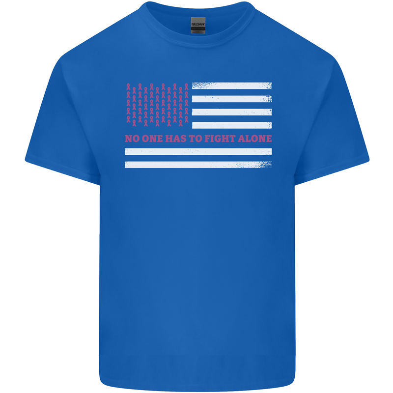 Breast Cancer Awareness USA Flag Kids T-Shirt Childrens Royal Blue