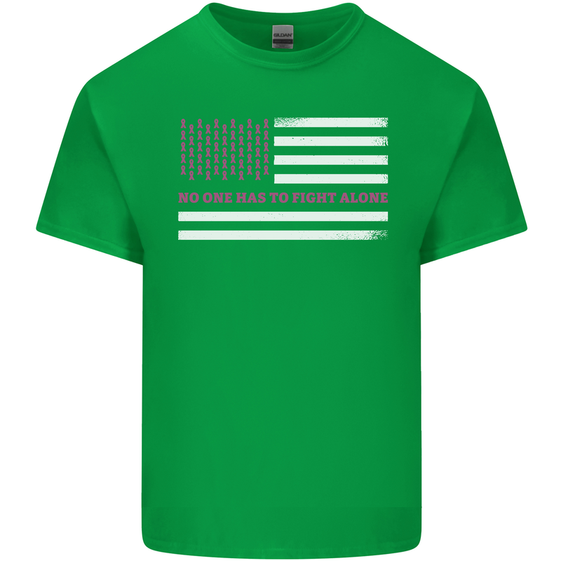 Breast Cancer Awareness USA Flag Mens Cotton T-Shirt Tee Top Irish Green