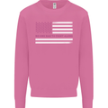 Breast Cancer Awareness USA Flag Mens Sweatshirt Jumper Azalea