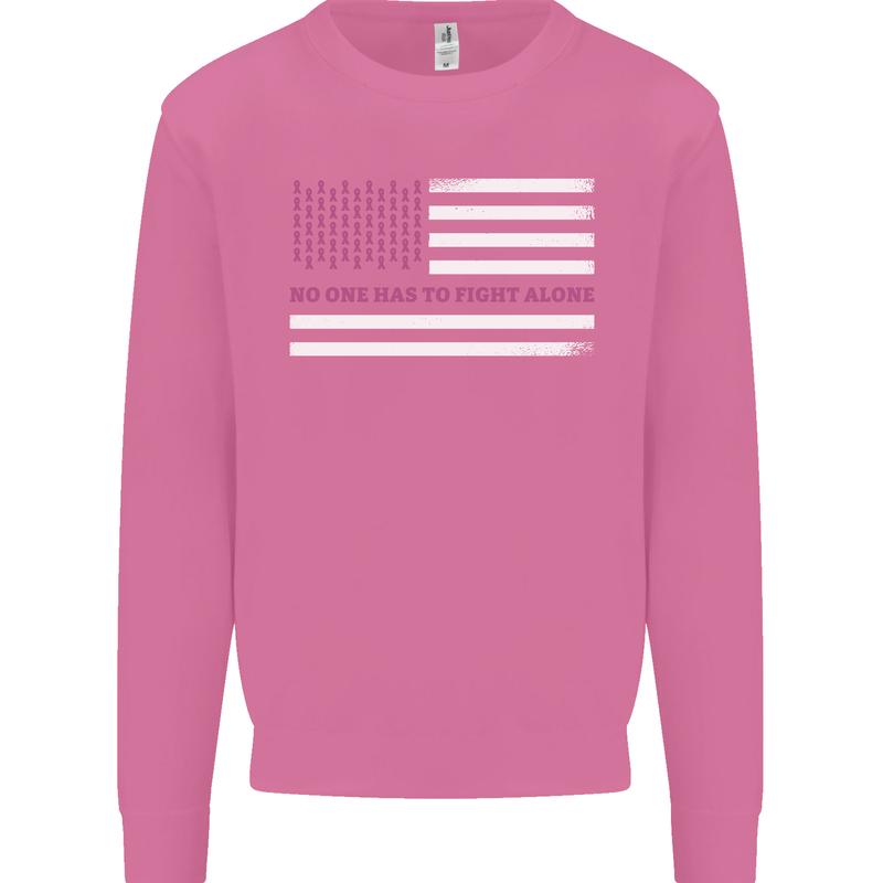 Breast Cancer Awareness USA Flag Mens Sweatshirt Jumper Azalea