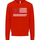 Breast Cancer Awareness USA Flag Mens Sweatshirt Jumper Bright Red