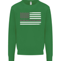 Breast Cancer Awareness USA Flag Mens Sweatshirt Jumper Irish Green