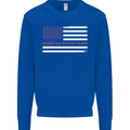 Breast Cancer Awareness USA Flag Mens Sweatshirt Jumper Royal Blue