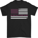 Breast Cancer Awareness USA Flag Mens T-Shirt 100% Cotton Black