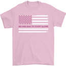 Breast Cancer Awareness USA Flag Mens T-Shirt 100% Cotton Light Pink
