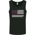 Breast Cancer Awareness USA Flag Mens Vest Tank Top Black
