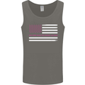 Breast Cancer Awareness USA Flag Mens Vest Tank Top Charcoal