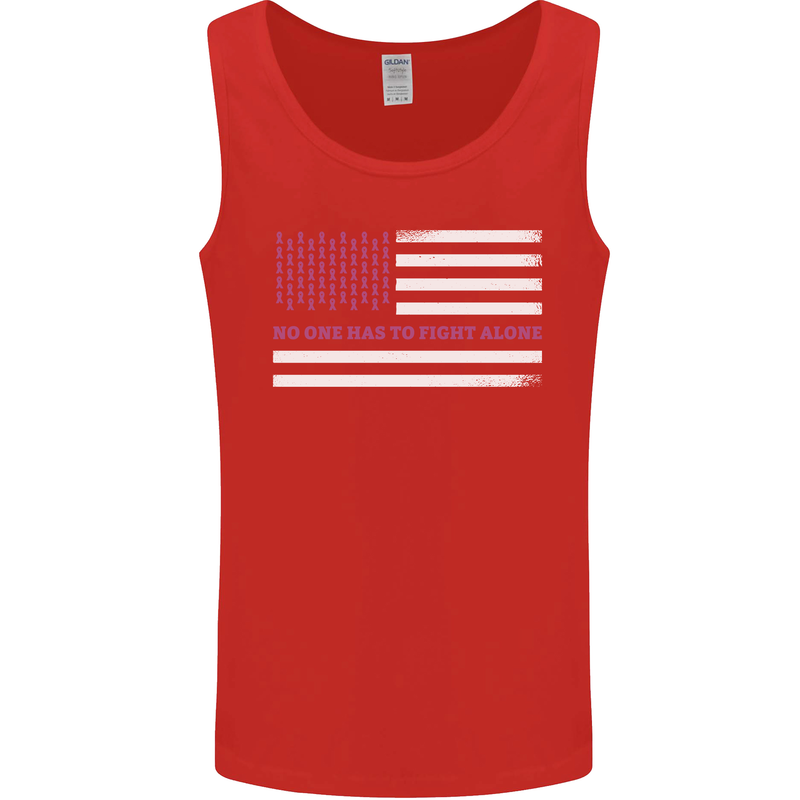 Breast Cancer Awareness USA Flag Mens Vest Tank Top Red