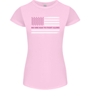 Breast Cancer Awareness USA Flag Womens Petite Cut T-Shirt Light Pink