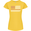 Breast Cancer Awareness USA Flag Womens Petite Cut T-Shirt Yellow