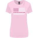 Breast Cancer Awareness USA Flag Womens Wider Cut T-Shirt Light Pink