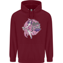 Breast Cancer Awareness Witch Halloween Childrens Kids Hoodie Maroon