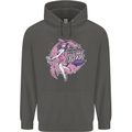 Breast Cancer Awareness Witch Halloween Childrens Kids Hoodie Storm Grey