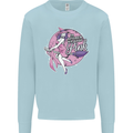 Breast Cancer Awareness Witch Halloween Kids Sweatshirt Jumper Light Blue