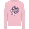 Breast Cancer Awareness Witch Halloween Kids Sweatshirt Jumper Light Pink
