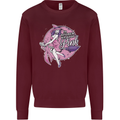 Breast Cancer Awareness Witch Halloween Kids Sweatshirt Jumper Maroon