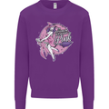 Breast Cancer Awareness Witch Halloween Kids Sweatshirt Jumper Purple