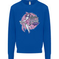 Breast Cancer Awareness Witch Halloween Kids Sweatshirt Jumper Royal Blue