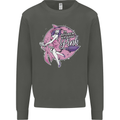 Breast Cancer Awareness Witch Halloween Kids Sweatshirt Jumper Storm Grey