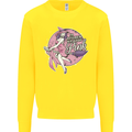Breast Cancer Awareness Witch Halloween Kids Sweatshirt Jumper Yellow