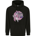 Breast Cancer Awareness Witch Halloween Mens 80% Cotton Hoodie Black