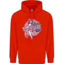 Breast Cancer Awareness Witch Halloween Mens 80% Cotton Hoodie Bright Red