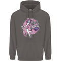 Breast Cancer Awareness Witch Halloween Mens 80% Cotton Hoodie Charcoal