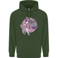 Breast Cancer Awareness Witch Halloween Mens 80% Cotton Hoodie Forest Green