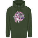 Breast Cancer Awareness Witch Halloween Mens 80% Cotton Hoodie Forest Green