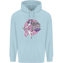 Breast Cancer Awareness Witch Halloween Mens 80% Cotton Hoodie Light Blue