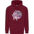 Breast Cancer Awareness Witch Halloween Mens 80% Cotton Hoodie Maroon