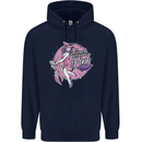 Breast Cancer Awareness Witch Halloween Mens 80% Cotton Hoodie Navy Blue