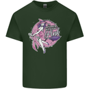 Breast Cancer Awareness Witch Halloween Mens Cotton T-Shirt Tee Top Forest Green