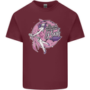 Breast Cancer Awareness Witch Halloween Mens Cotton T-Shirt Tee Top Maroon