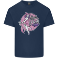 Breast Cancer Awareness Witch Halloween Mens Cotton T-Shirt Tee Top Navy Blue