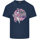 Breast Cancer Awareness Witch Halloween Mens Cotton T-Shirt Tee Top Navy Blue
