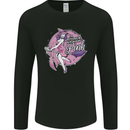 Breast Cancer Awareness Witch Halloween Mens Long Sleeve T-Shirt Black