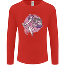Breast Cancer Awareness Witch Halloween Mens Long Sleeve T-Shirt Red