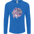 Breast Cancer Awareness Witch Halloween Mens Long Sleeve T-Shirt Royal Blue
