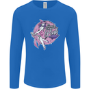 Breast Cancer Awareness Witch Halloween Mens Long Sleeve T-Shirt Royal Blue